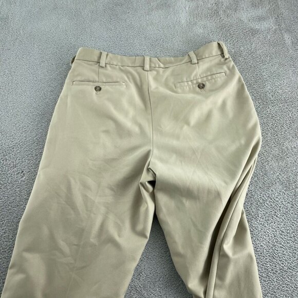 Izod Golf Mens Beige Pleated Pants 34/30 Polyester 5663 - Picture 2 of 9